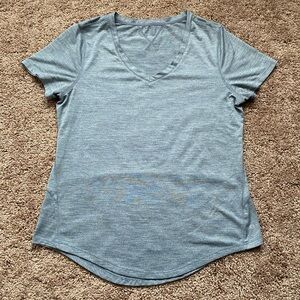 Women's Gray V-Neck Athletic Top